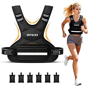 4-10 Lbs HAPBEAR Men's & Women's Adjustable Weighted Vest w/ 6 Removable Weights $14
