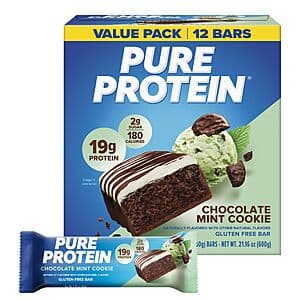 Select Prime Accounts: 12-Ct Pure Protein Protein Bars (Chocolate Mint Cookie) $8.30 w/ S&S + Free S&H
