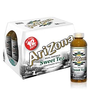 12-Pk 16-Oz AriZona Real Brewed Southern Style Tea $6