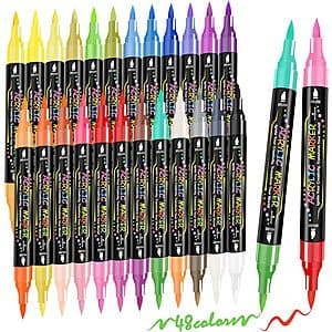 24-pack of WINSONS dual-tip acrylic paint markers with assorted colors displayed together.