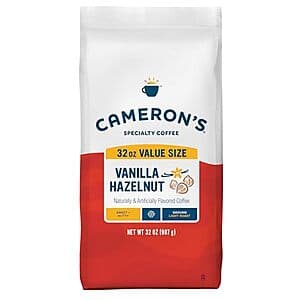 32-Oz Cameron's Coffee Roasted Ground Coffee (Vanilla Hazelnut) $11.25 w/ S&S