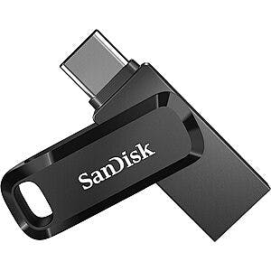64GB SanDisk Ultra Go Dual Drive USB Type-C Flash Drive (Black) $9 