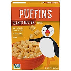 11-Oz Barbara's Peanut Butter Puffins Cereal $2.60 w/ Subscribe & Save