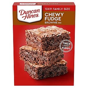 Select Accounts: 18.3-oz Duncan Hines Chewy Fudge Brownie Mix $1.20 w/ S&S