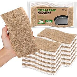 Prime Members: 12-Ct Aidea XL Non-Scratch Natural Dish Scrub Sponges $6 + Free S&H