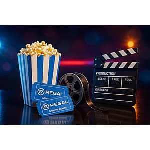 Regal Cinemas Premiere Movie Tickets for 2 + Small Popcorn from $19.20