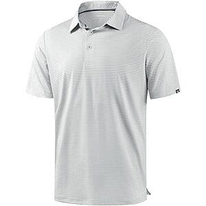 G Gradual Men's Moisture-Wicking Short Sleeve Striped Golf Polo Tee (Various) $14