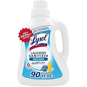 Select Accts: 90-Oz Lysol Liquid Laundry Sanitizer (Free & Clear) $8.45 w/ S&S
