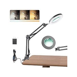 UBeesize 10X Magnifying Glass w/ Adjustable Light & Desk Mount Clamp $20 + Free S&H w/ Amazon Prime