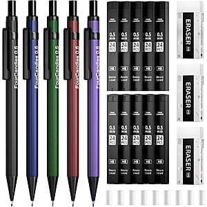 19-Pc Four Candies Metal Mechanical Pencils Set (0.5 or 0.7mm) $6.60 w/ S&S