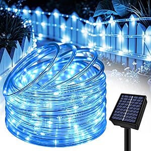 39' Slyuexu 100-LED Solar Rope Outdoor String Lights $7