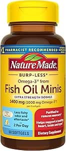 60-Count Nature Made Omega 3 1400mg Fish Oil Minis Softgels $4.70 w/ Subscribe & Save