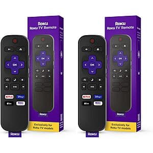 2-Pack Roku TV Replacement Remote Control (Official Manufacturer Product) $13