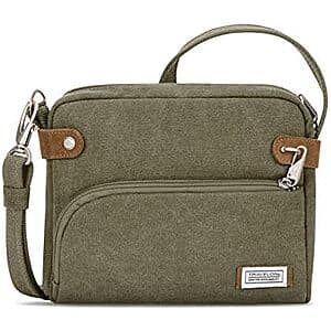 Travelon 9.5" W Anti-Theft Heritage Canvas Small Crossbody Bag (Green) $28.40