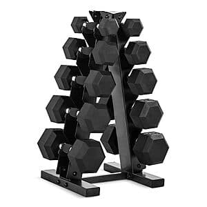 150-Lb CAP Barbell 150-LB Coated Hex Dumbbell Weight Set w/ Vertical Rack $127.90 + Free Shipping
