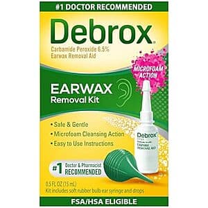 Select Accounts: 0.5-Ounce Debrox Ear Wax Removal Kit w/ Bulb Syringe $4.80 w/ S&S