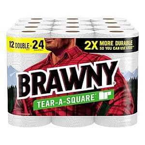 12-Count Brawny Tear-A-Square Double Rolls Paper Towels $14.70 w/ Subscribe & Save