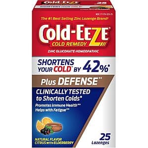 25-Ct Cold-Eeze Plus Defense Zinc Lozenges (Natural Citrus Elderberry Flavor) $4.65 w/ S&S