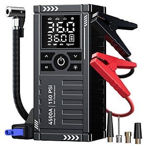 KOLTGOO 2-in-1 4500A Car Jump Starter w/ 150 PSI Air Compressor (Gray) $24.95 + Free S&H