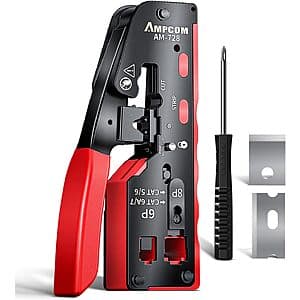 AMPCOM Pass Through RJ45 Crimp Tool (AM-728RD) $11.95