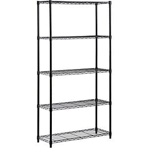 Honey-Can-Do 5-Tier Adjustable Shelving Unit (36'' x 72" x 14", Black) $42 + Free Shipping