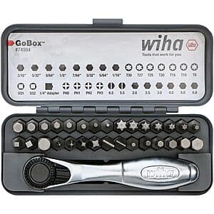 32-Piece Wiha GoBox Standard Bit Set with Mini Ratchet (74984) $25.50