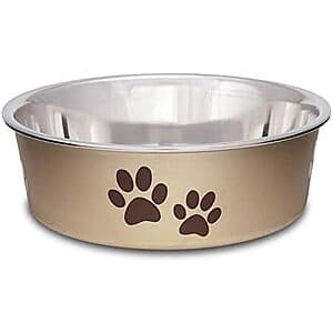 Loving Pets Bella Dog Bowl (Small 10-20 lbs, Champagne) $0.85