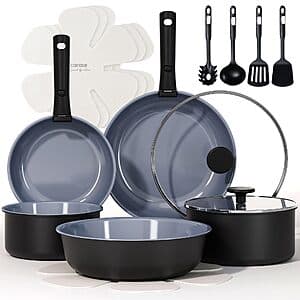 17-Piece Carote Ceramic Cookware Set (Various Colors) $50 + Free Shipping