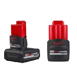 Milwaukee M12 12V REDLITHIUM High Output 5.0Ah & 2.5Ah Batteries $89 + Free Shipping
