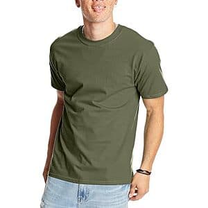 Hanes Men's Beefy-t Heavyweight Cotton T-Shirt (Fatigue Green) $3.15