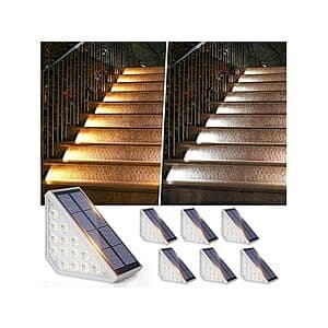 6-Pack 800mAh Bosceos 2-in-1 Warm/Cool White Solar Outdoor Stair Lights $20 + Free Shipping w/ Prime