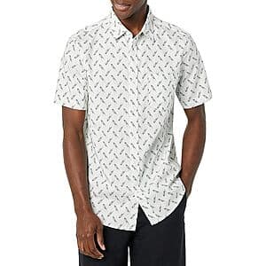 Amazon Essentials Men's Short Sleeve Poplin Shirt (various) from $4.35
