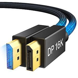 6.6' IVANKY 80Gbps 16K DisplayPort Cable 2.1 $9