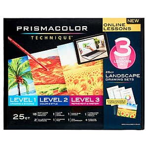 25-Piece Prismacolor Technique Landscape Drawing Set (Levels 1-3) $6.80