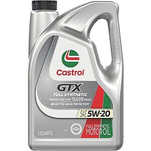5-qt Castrol GTX Full Synthetic Motor Oil: 0W-20 $22.75, 5W-20 $20 w/ Subscribe & Save