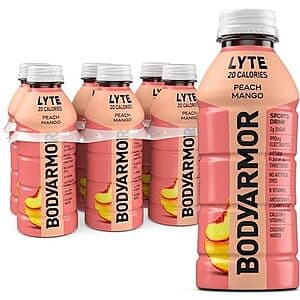 6-Pack 16-Oz BODYARMOR LYTE Electrolyte Drink (Peach Mango) $4.20 w/ Subscribe & Save