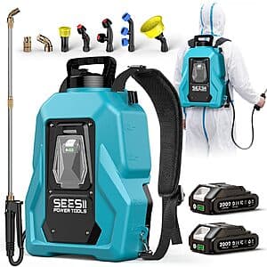 5-Gal Seesii Battery Powered Backpack Sprayer w/ Dual Battery w/ 7 Nozzles $72 + Free S&H