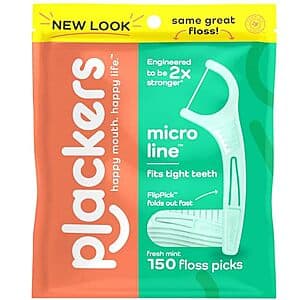 Select Accounts: 150-Ct Plackers Micro Line Dental Floss Picks (Fresh Mint) 4 for $13.10 + $5 Amazon Credit w/ S&S