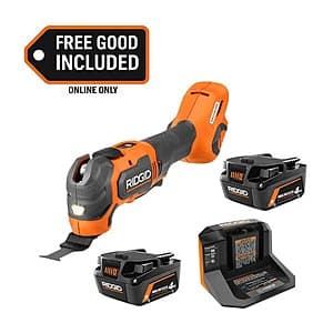 RIDGID 18V 2x 4Ah Batteries & Charger + 18V Brushless Multi-Tool $117 + Free Shipping