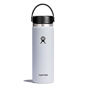 20-Oz Hydro Flask Stainless Steel Wide Mouth Bottle w/ Flex Cap (White) $16.50