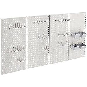 48-Piece Amazon Basics Rectangular Metal Pegboard Kit for Wall Storage (Gray) $29.10