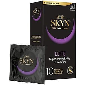 Select Accts: 10-Count SKYN Elite Ultra-Thin Lubricated Latex-Free Condoms $6.15 w/ S&S