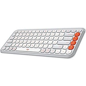 Logitech POP ICON Keys Wireless Bluetooth Keyboard (Off White / Orange) $35