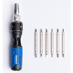 7-Piece Kobalt 12-in-1 Double Drive Ratcheting Multi-bit Screwdriver Set $11 + Free Store Pickup