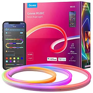 6.5' Govee RGBIC Smart LED Neon Rope Light $22 + Free S&H