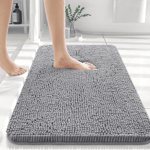 30" x 20" Olanly Extra Soft Absorbent Chenille Non-Slip Bath Rug (Grey) $5.40