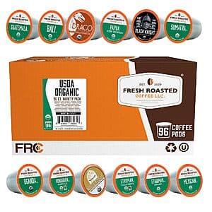 Select Accounts: 96-Ct Fresh Roasted Coffee Organic Pods (Variety Pack) $20.90 w/ S&S