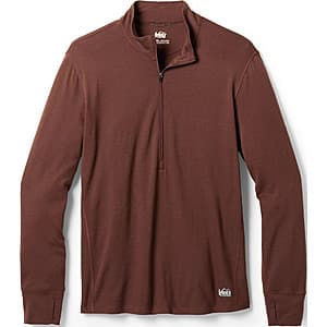 REI Co-op Men's Heavyweight Merino Wool Base Layer Half-Zip Top (Cherrywood/Teal) $49.85 + Free Pickup