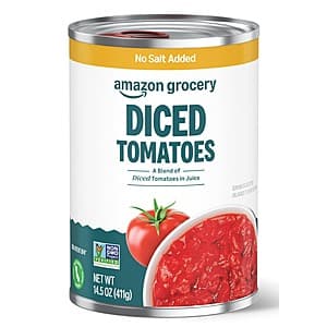Prime Members: 14.5-Oz Amazon Fresh Diced Tomatoes (No Salt Added) 4 for $2.95 w/ Subscribe & Save + Free S/H