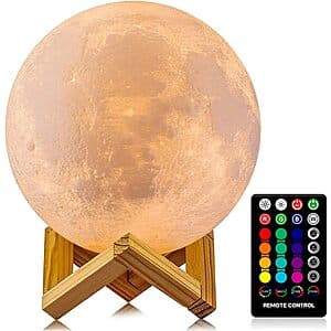 4.8" Logrotate 16 Colors LED Moon Light Night Lamp w/ Remote $6.80